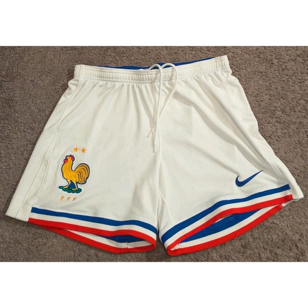 Nike Dri-Fit French Football Federation White Soccer Shorts FJ1513-100 Women's M